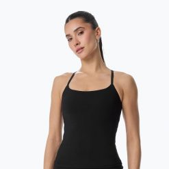 Koszulka treningowa damska Cardio Bunny With Built-in Bra. Czarne bluzki sportowe damskie Cardio Bunny, l, z elastanu, bez kołnierzyka, bez ramiączek. Za 149.99 zł.