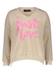 Miss goodlife Bluza "Just Love" w kolorze beżowym rozmiar: M. Brązowe bluzy bez kaptura damskie miss goodlife, m, z bawełny. Za 173.99 zł.