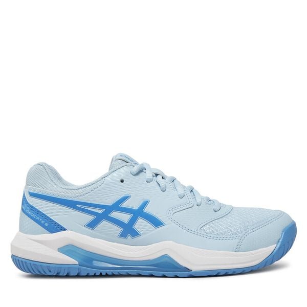Buty do tenisa Asics. Niebieskie buty sportowe na co dzień damskie Asics, bez wzorów, tenisowe. Za 239.99 zł.