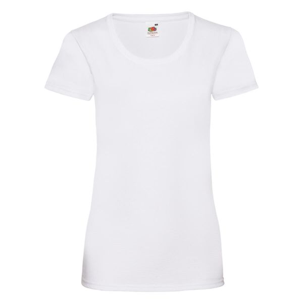 Koszulka Damska Valueweight 160. Białe bluzki damskie Fruit of the Loom, xl, bez wzorów, sportowe, bez kołnierzyka, bez ramiączek. Za 31.99 zł.