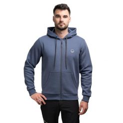 Bluza trekkingowa męska Flow 3 Hoody. Niebieskie bluzy bez kaptura męskie WILD COUNTRY, l. Za 249.99 zł.