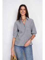 William de Faye Bluzka w kolorze szarym rozmiar: 36. Szare bluzki damskie William De Faye, bez wzorów, klasyczne, bez kołnierzyka, bez ramiączek. Za 69.91 zł.