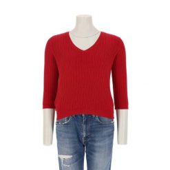 Second life - Damski czerwony sweter - Stan bardzo dobry. Czerwone swetry klasyczne damskie Ralph Lauren, bez kołnierzyka. Za 127.76 zł.