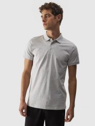 4F Koszulka polo regular męska - szara M. Szare koszulki polo męskie 4f, m, bez wzorów, z bawełny, bez ramiączek. W wyprzedaży za 59.99 zł.