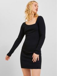 JJXX Sukienka dzianinowa 12243111 Czarny Tight Fit. Czarne sukienki damskie JJXX, s, bez wzorów, z dzianiny, bez kołnierzyka, bez ramiączek. Za 119.99 zł.