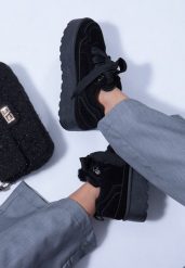 Czarne Sneakersy Vices Stylizowane na Śniegowce na Platformie Obszyte Futerkiem Naleris. Czarne śniegowce damskie Renee, z futra. Za 84.99 zł.