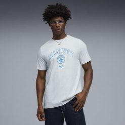 Męska koszulka Manchester City ftblCulture PUMA. Niebieskie t-shirty sportowe męskie Puma, m, bez ramiączek, do biegania. Za 129.00 zł.
