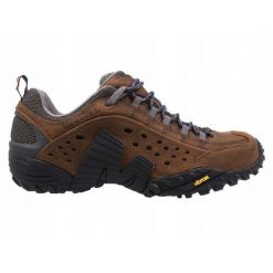 Buty trekkingowe na co dzień męskie MERRELL INTERCEPT skóra duży rozmiar. Brązowe buty trekkingowe męskie MERRELL, ze skóry, bez zapięcia, trekkingowe. Za 539.00 zł.