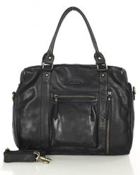 Shopper vintage MARCO MAZZINI czarny vs114a. Czarne shopper bag damskie bez wzorów, ze skóry, bez dodatków. Za 365.75 zł.