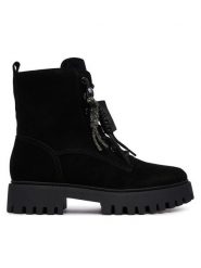 Guess Trapery FLFFIZ SUE10 Czarny. Czarne trapery damskie Guess, ze skóry, bez obcasa. Za 674.99 zł.