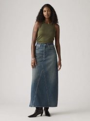 Levi's Spódnica dżinsowa w kolorze niebieskim rozmiar: W32. Niebieskie spódniczki damskie Levi's, s, z aplikacjami, z bawełny, klasyczne, z podwyższonym stanem, maxi. Za 180.06 zł.