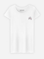 WOOOP Koszulka "Tchin Tchin" w kolorze białym rozmiar: XL. Białe bluzki damskie Wooop, xl, bez wzorów, z bawełny, bez kołnierzyka. Za 56.99 zł.