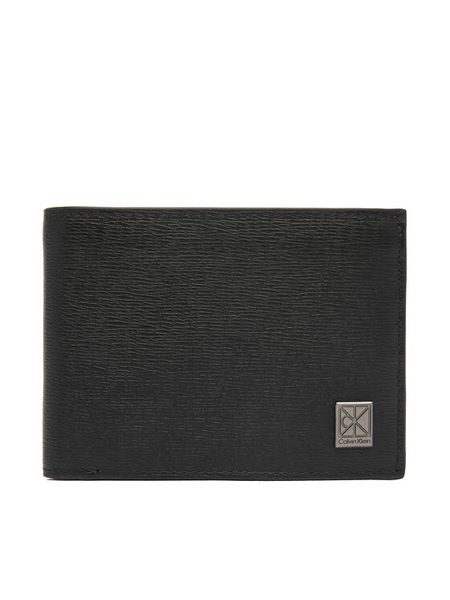 Calvin Klein Portfel Emblem Hw Trifold W/ Coin LV04D1283G Czarny. Czarne portfele męskie CALVIN KLEIN, bez wzorów, ze skóry. Za 369.99 zł.