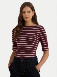 LAUREN RALPH LAUREN Bluzka 200P03723001 Brązowy Slim Fit. Brązowe bluzki damskie Lauren Ralph Lauren, s, bez wzorów, z bawełny, bez kołnierzyka, bez ramiączek. Za 329.99 zł.