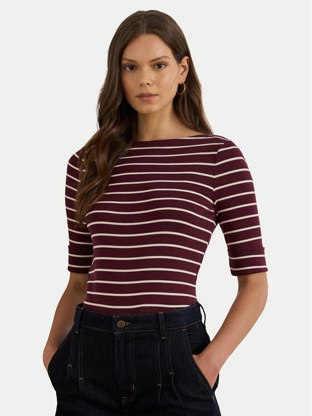 LAUREN RALPH LAUREN Bluzka 200P03723001 Brązowy Slim Fit. Brązowe bluzki damskie Lauren Ralph Lauren, s, bez wzorów, z bawełny, bez kołnierzyka, bez ramiączek. Za 329.99 zł.