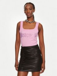 Just Cavalli Top 76PAME03 Różowy Regular Fit. Czerwone topy damskie Just Cavalli, l, bez wzorów, z bawełny, bez kołnierzyka. Za 529.99 zł.