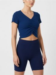 Prążkowane szorty - granatowy. Niebieskie szorty damskie Sinsay, bez wzorów, prążkowane. Za 27.99 zł.