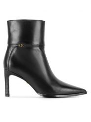 Gino Rossi Botki LUIZA-116040 Czarny. Czarne botki damskie Gino Rossi, ze skóry, bez obcasa, na szpilce, bez zapięcia. Za 429.99 zł.