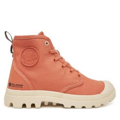 Trapery Palladium. Brązowe trapery damskie Palladium, bez obcasa. Za 349.99 zł.