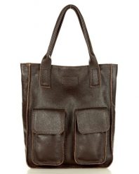 Shopper bag MAZZINI c. brązowy s131d. Brązowe shopper bag damskie bez wzorów, z jeansu, na ramię, duże, bez dodatków. Za 322.05 zł.