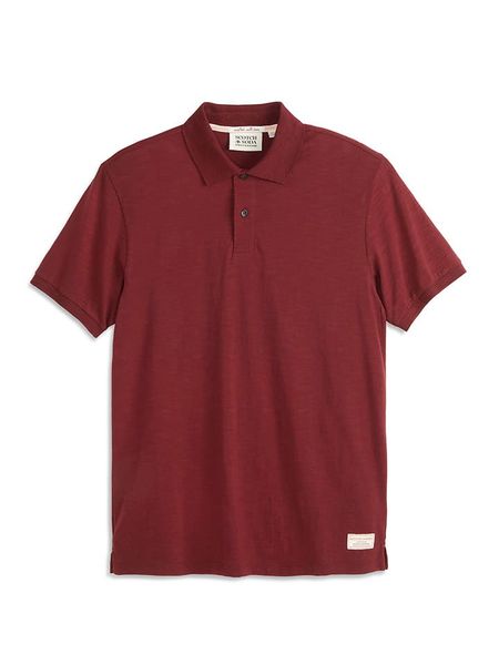 Scotch & Soda Koszulka polo w kolorze bordowym rozmiar: L. Czerwone koszulki polo męskie Scotch & Soda, l, bez wzorów, z bawełny, bez ramiączek. Za 130.50 zł.