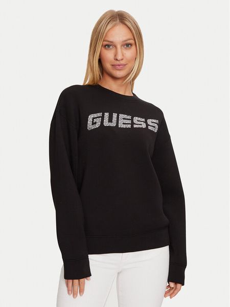 Guess Bluza V4BQ15 K7UW2 Czarny Regular Fit. Czarne bluzy bez kaptura damskie Guess, xs, z wiskozy. Za 359.99 zł.