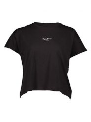 Pepe Jeans Koszulka w kolorze czarnym rozmiar: L. Czarne bluzki damskie Pepe Jeans, l, bez wzorów, z bawełny, bez kołnierzyka, bez ramiączek. Za 57.06 zł.