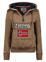 Geographical Norway Bluza "Gymclass" w kolorze jasnobrązowym rozmiar: XL. Brązowe bluzy z kapturem damskie Geographical Norway, xl. Za 122.96 zł.