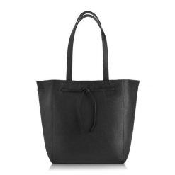 Shopperka skórzana PAOLO PERUZZI IN-64-BL czarna. Czarne shopper bag damskie Paolo Peruzzi, bez wzorów, z materiału, na ramię, bez dodatków. Za 259.99 zł.