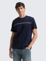 Męska Koszulka Tom Tailor Plus Printed Crewneck T-Shirt Sky Captain Blue 1039969 10668. Niebieskie t-shirty męskie Tom Tailor, m, bez wzorów, bez kołnierzyka. Za 69.99 zł.