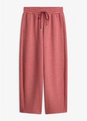 Spodnie dresowe. Czerwone spodnie dresowe damskie bonprix, bez wzorów, z dresówki. Za 129.99 zł.