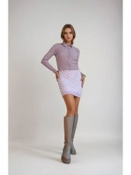 Monki Bluzka w kolorze fioletowym rozmiar: S. Różowe bluzki damskie Monki, s, bez wzorów, bez kołnierzyka, bez ramiączek. Za 43.68 zł.