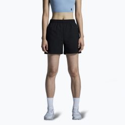 Spodenki do biegania damskie On 5" Core. Czarne szorty damskie On, bez wzorów, z elastanu. Za 349.99 zł.