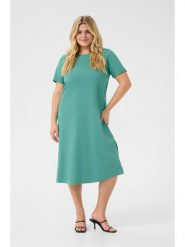 KAFFE curve Sukienka w kolorze turkusowym rozmiar: M. Niebieskie sukienki damskie KAFFE curve, m, bez wzorów, z bawełny, bez kołnierzyka, bez ramiączek, midi. Za 78.99 zł.