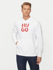 Hugo Bluza Daltorreson 50523848 Biały Regular Fit. Białe bluzy bez kaptura męskie Hugo, l, z bawełny. Za 419.99 zł.