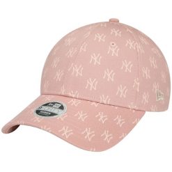 Czapka z daszkiem damska Wmns Monogram 9FORTY New York Yankees Cap. Czerwone czapki z daszkiem damskie New Era, bez wzorów, z poliesteru. Za 119.99 zł.