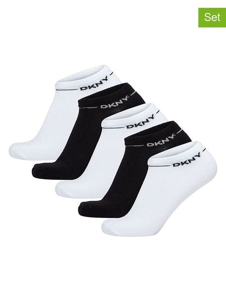DKNY Skarpety (5 par) w kolorze biało-czarnym rozmiar: 40-45. Białe skarpetki męskie DKNY, bez wzorów. Za 40.95 zł.