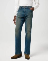 MESKIE SPODNIE WRANGLER WRANCHER FADED 112373030. Spodnie materiałowe męskie Wrangler, bez wzorów, z jeansu. Za 219.99 zł.