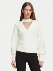 Guess Sweter W6BR74 Z1761 Kremowy Regular Fit. Białe swetry klasyczne damskie Guess, xs, bez kołnierzyka. Za 434.99 zł.