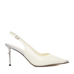 Szpilki Eva Minge. Białe szpilki Eva Minge, bez wzorów, bez obcasa. Za 449.99 zł.