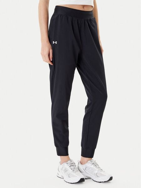Under Armour Spodnie dresowe Armoursport High Rise Wvn Pnt 1382727-001 Czarny Loose Fit. Czarne spodnie dresowe damskie Under Armour, m, bez wzorów, z dresówki. Za 194.99 zł.