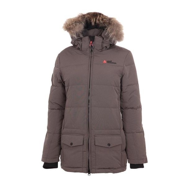 Damski narciarstwo kurtka puchowa Peak Mountain Atole. Brązowe kurtki damskie Peak Mountain, na zimę, l, bez wzorów, z puchu, bez kaptura. W wyprzedaży za 664.50 zł.