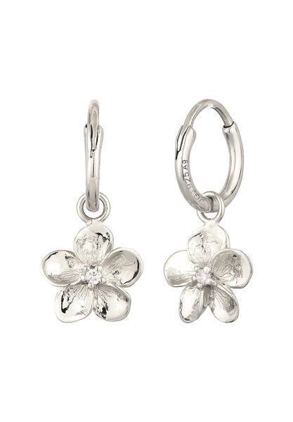 Elli Kolczyki Creole Damski frangipani z cyrkoniami 925 Sterling Silve 1 ct. Szare kolczyki damskie Elli, z cyrkonią, srebrne. Za 268.99 zł.