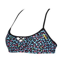 Góra od stroju kąpielowego damskiego top na basen Arena Bandeau. Niebieskie topy sportowe damskie Arena, xs, bez wzorów, bez ramiączek. Za 119.99 zł.