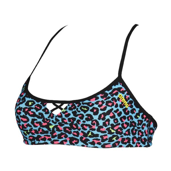 Góra od stroju kąpielowego damskiego top na basen Arena Bandeau. Niebieskie topy sportowe damskie Arena, xs, bez wzorów, bez ramiączek. Za 119.99 zł.