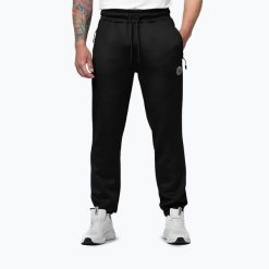 Spodnie męskie Pitbull Track San Diego. Czarne spodnie materiałowe męskie PITBULL, bez wzorów, z bawełny, eleganckie. Za 209.99 zł.