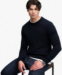 Superdry Sweter Preppy Cotton – relaxed fit, 100% bawełna organiczna. Niebieskie swetry klasyczne damskie Superdry., l, z bawełny, bez kołnierzyka. Za 343.05 zł.