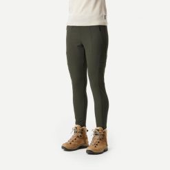 Legginsy trekkingowe damskie Forclaz Travel 500. Zielone legginsy damskie FORCLAZ, l, bez wzorów, z elastanu. Za 149.99 zł.