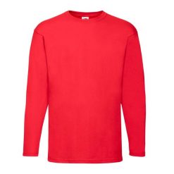 Koszulka Z Długim Rękawem Dla Dorosłych Unisex Valueweight. Czerwone bluzki damskie Fruit of the Loom, s, bez wzorów, bez kołnierzyka. Za 49.99 zł.