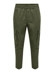 Only & Sons Spodnie materiałowe 22024998 Zielony Tapered Fit. Zielone spodnie materiałowe męskie Only & Sons, bez wzorów, z bawełny. Za 329.99 zł.